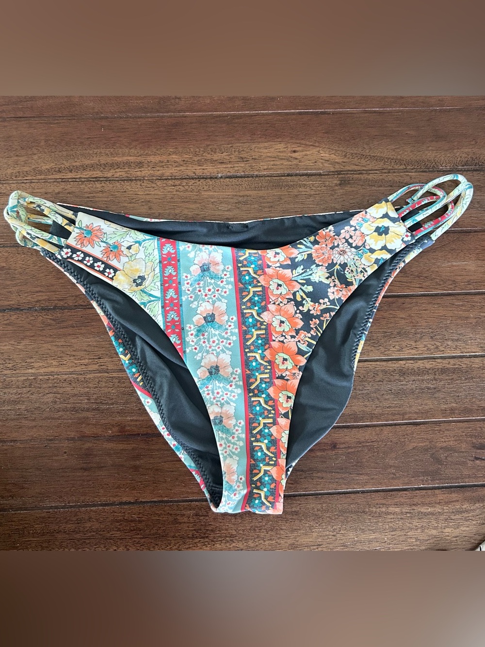 O'Neill Floral Stripe Bikini Bottom